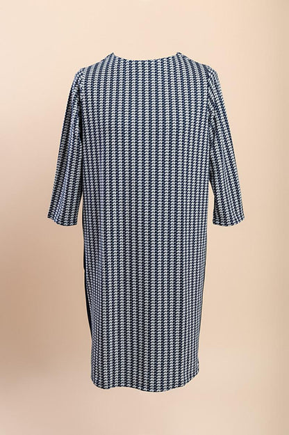 Plus size midi dress with pepita print