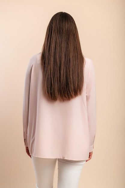 Plus size long-sleeved blouse