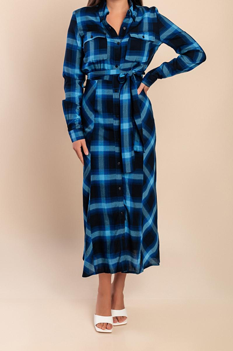 Maxi camicia a quadri