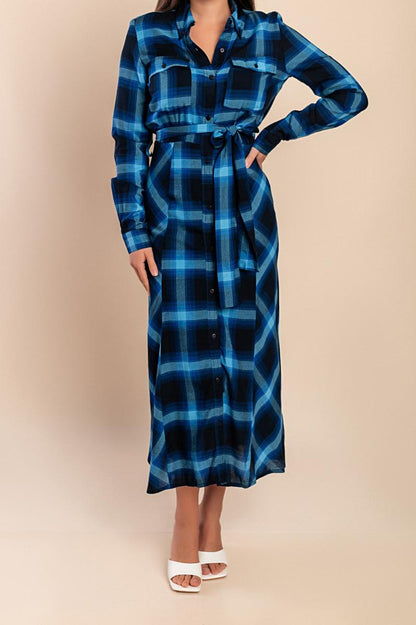 Maxi camicia a quadri