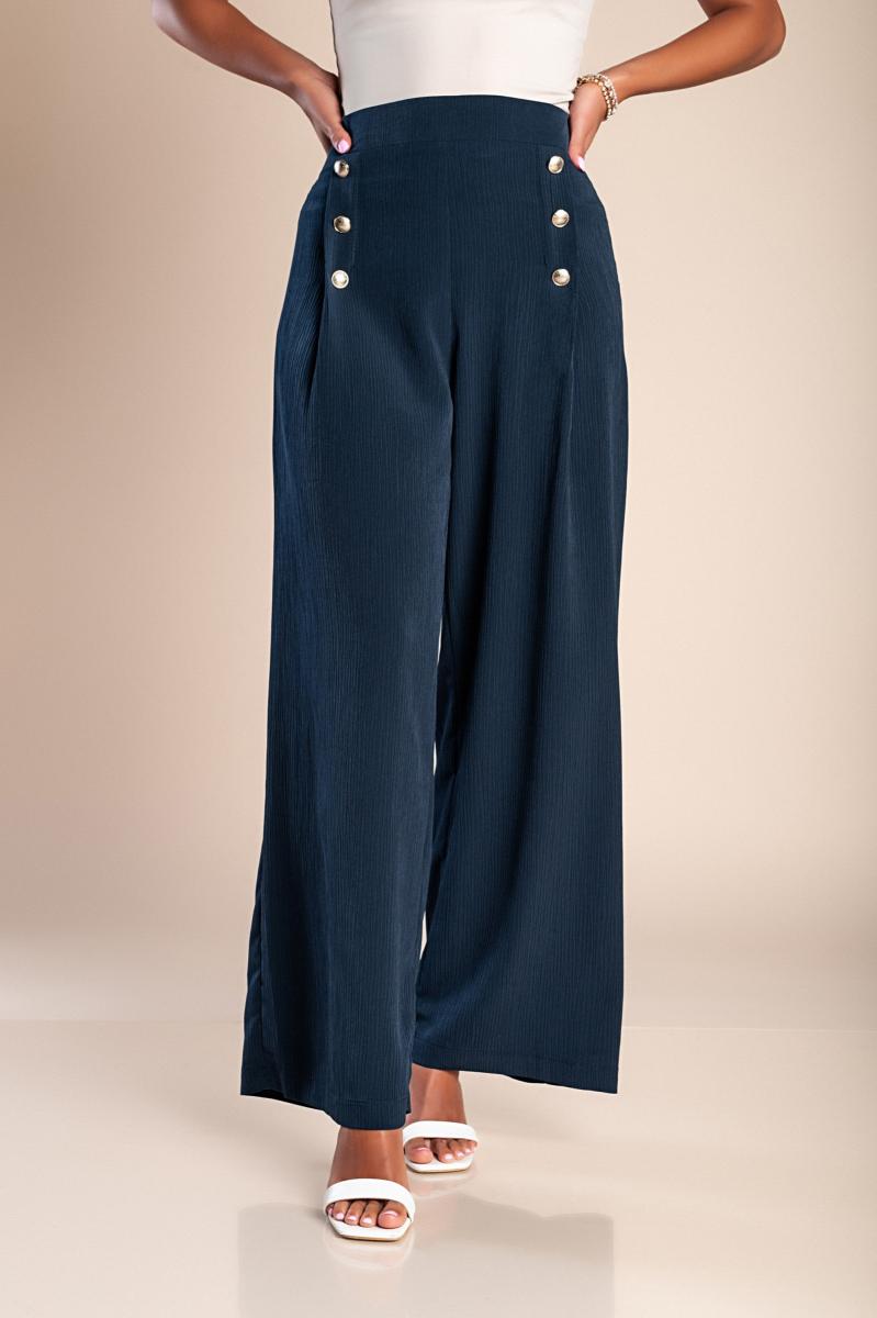 Pantaloni lungi eleganți cu nasturi