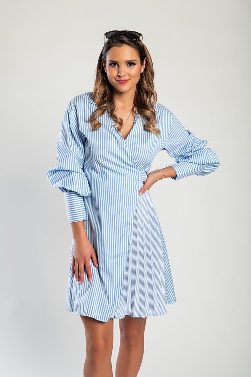 Minivestido com estampado às riscas