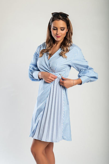 Minivestido com estampado às riscas