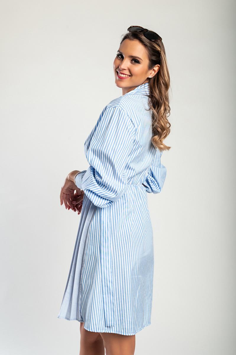 Minivestido com estampado às riscas