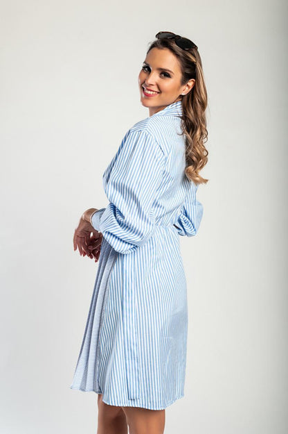 Minivestido com estampado às riscas