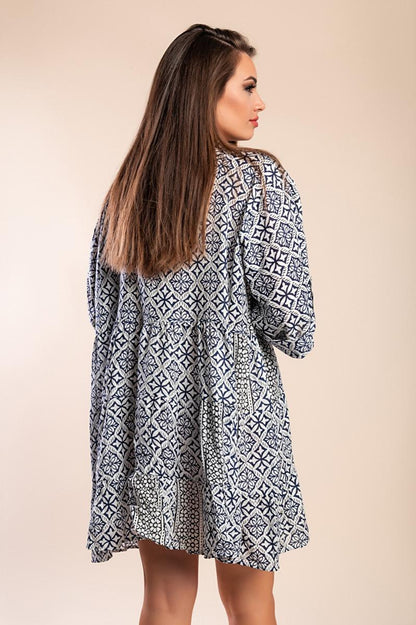 Vestito corto in cotone con stampa