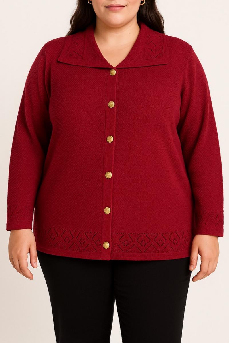 Cardigan tricotat de mărimi mari