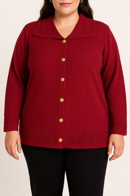Cardigan tricotat de mărimi mari