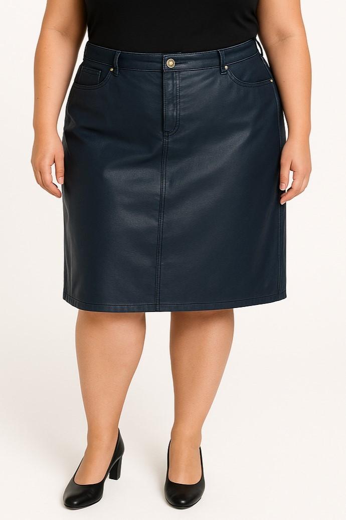 Plus size leather mini skirt
