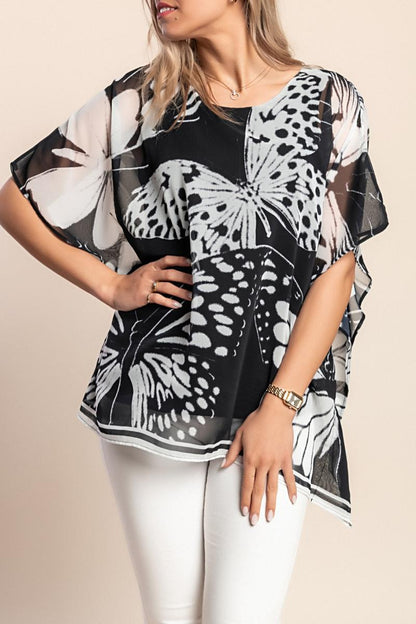 Butterfly print blouse