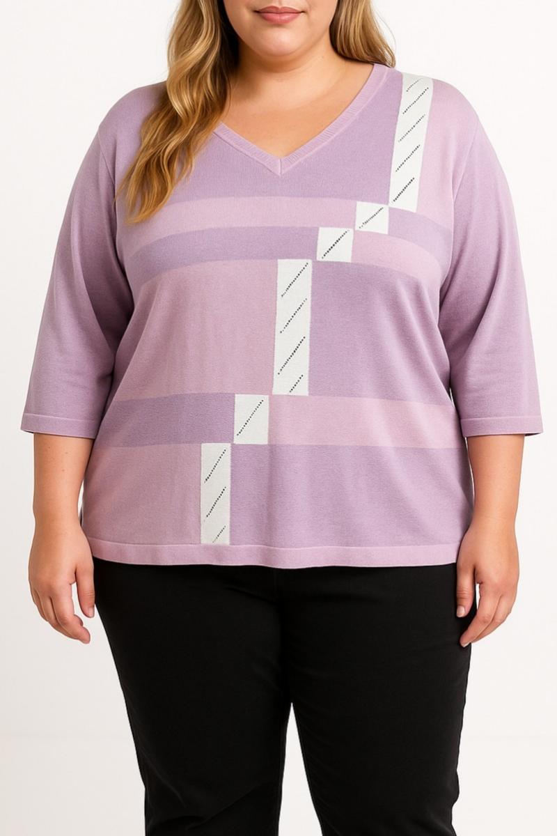 Top in cotone stampato taglie forti