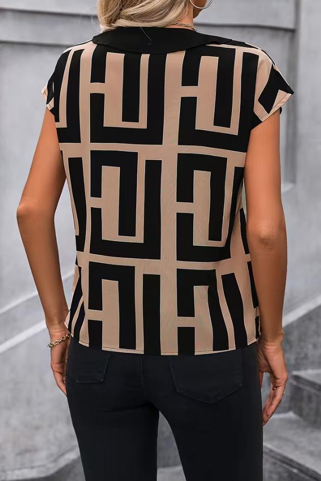 Blouse with Geometric Print
