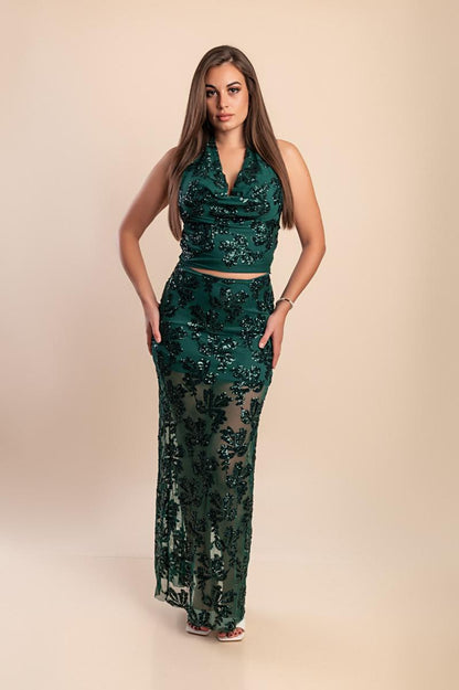 Elegantní dvoudílný set s flitry