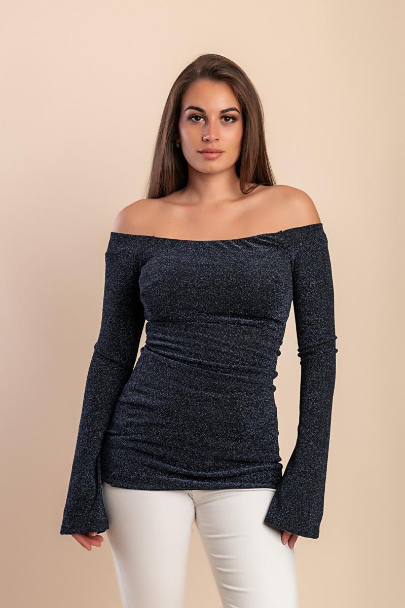 Top elegant cu mâneci clopot