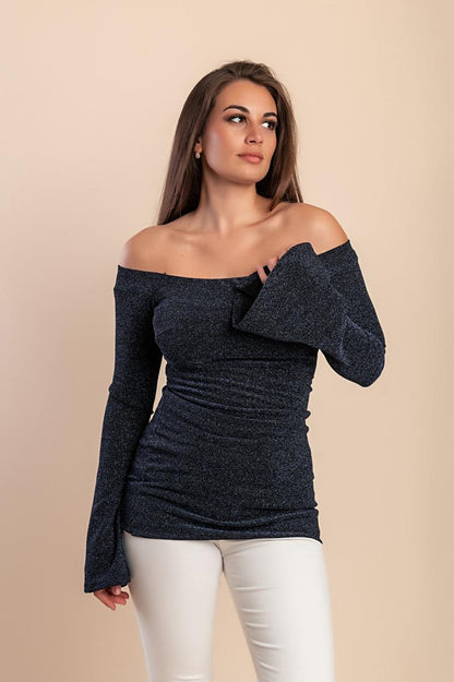 Top elegant cu mâneci clopot