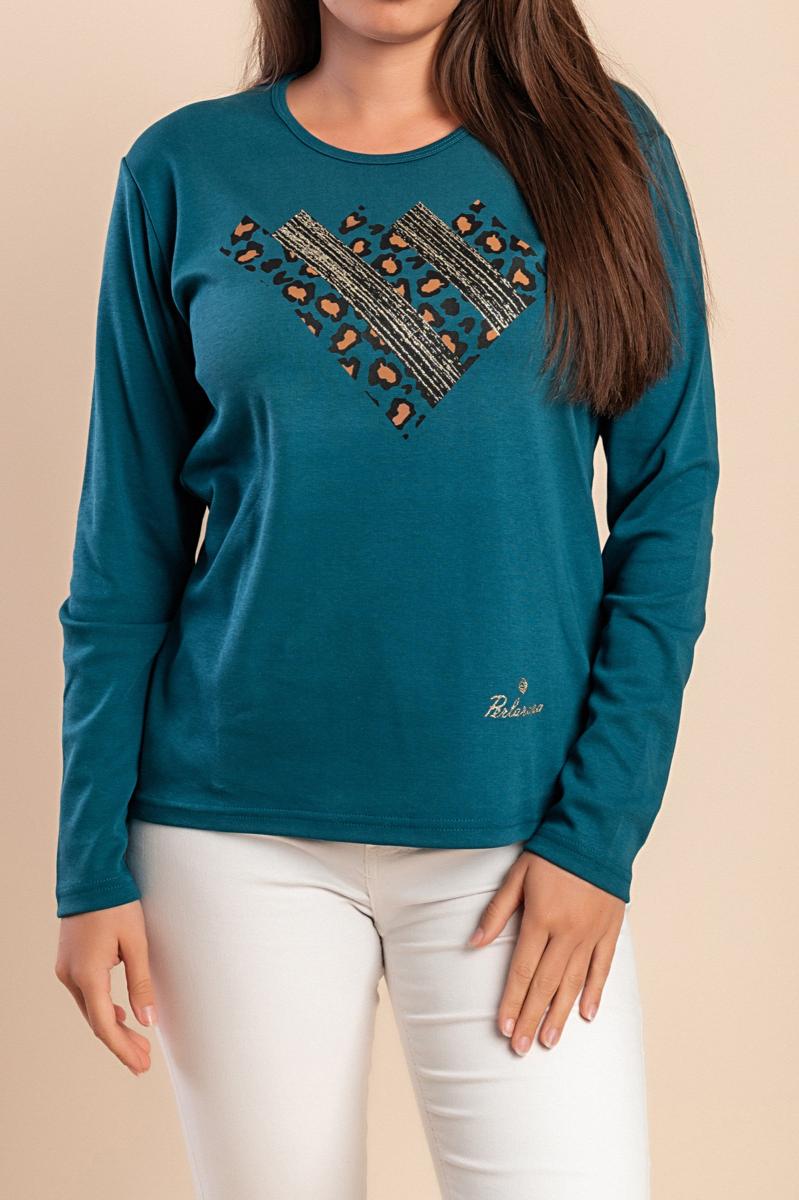 Top in cotone con stampa