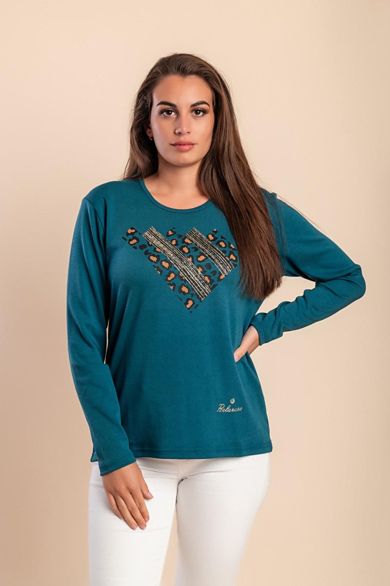 Top in cotone con stampa