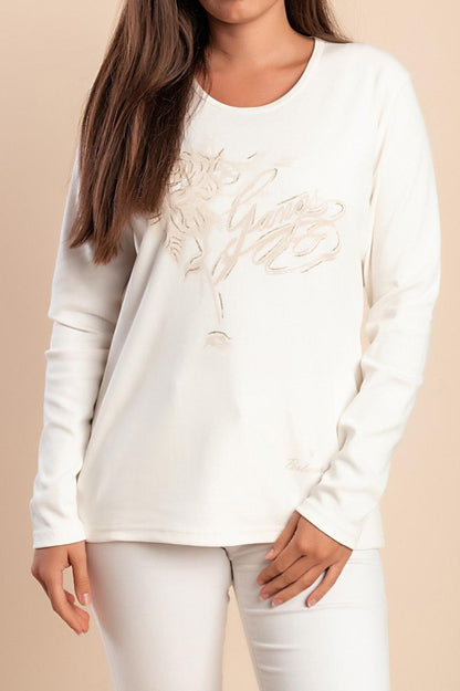 Baumwoll-Top mit Print