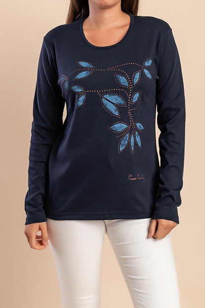 Baumwoll-Top mit Print