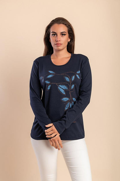 Baumwoll-Top mit Print