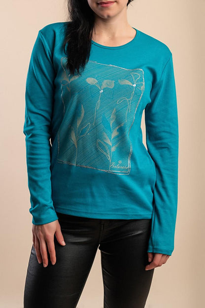 Top in cotone con stampa