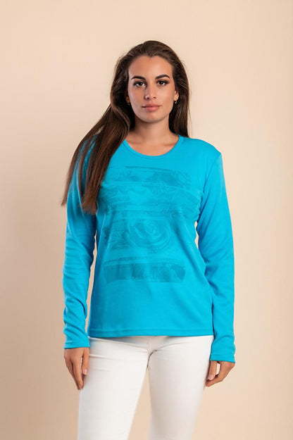 Top in cotone con stampa