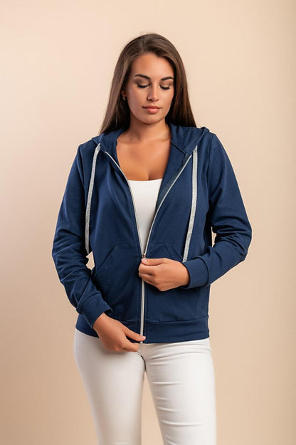 Sweatshirt de algodão com fecho