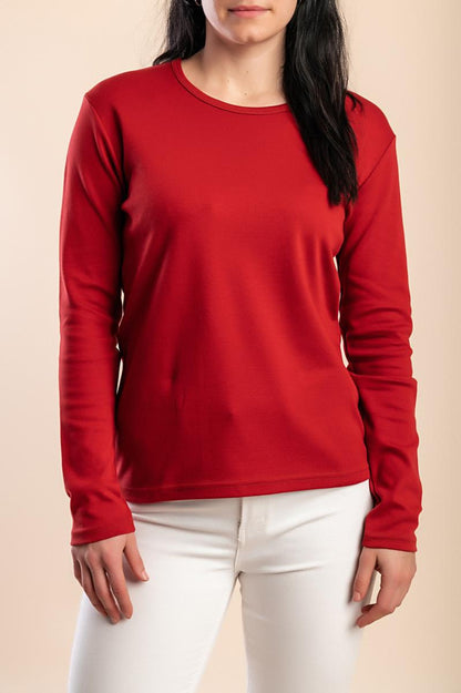 Cotton long-sleeve top