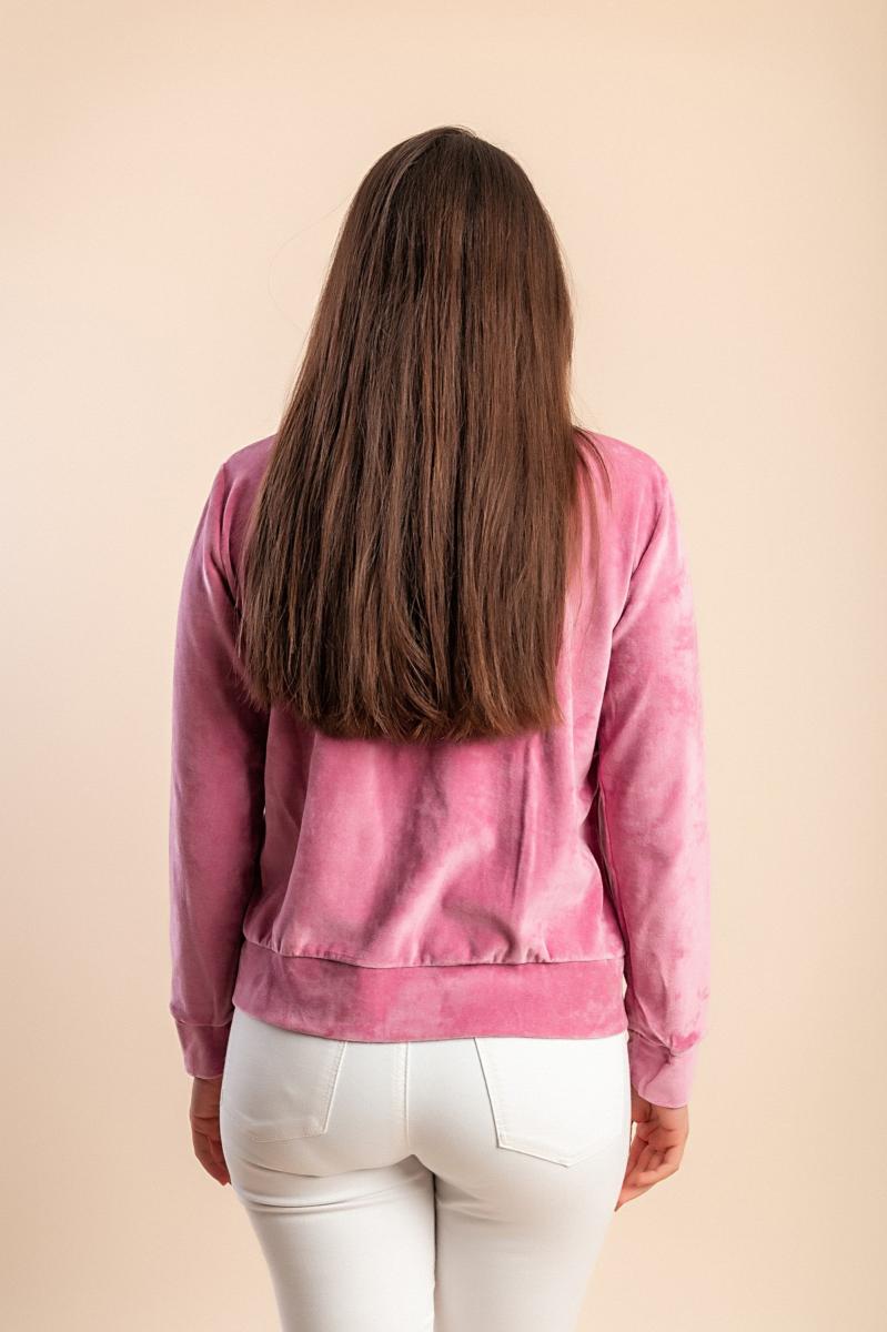 Baumwolljacke mit Reißverschluss in Samtoptik