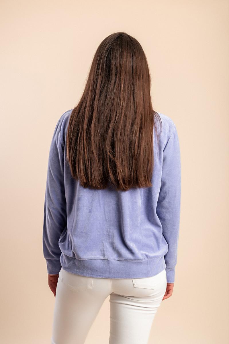 Cotton zip-up jacket imitation velvet