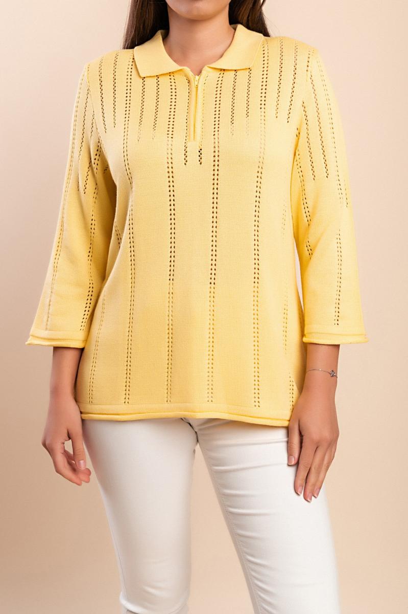 Top in maglia con cerniera