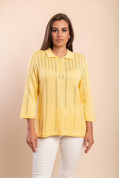 Top in maglia con cerniera