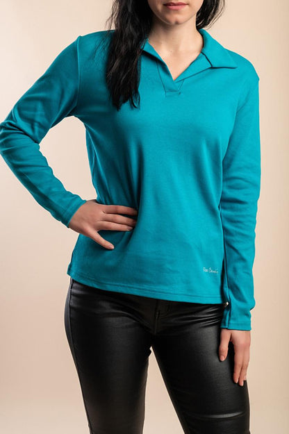 Top de manga larga con cuello