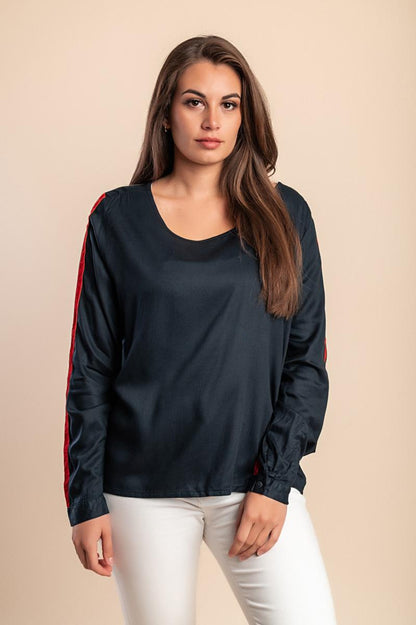 Blusa de gola redonda