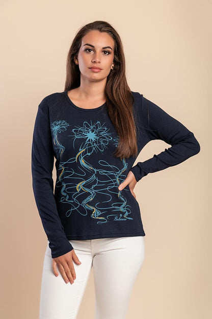 Top in cotone con stampa