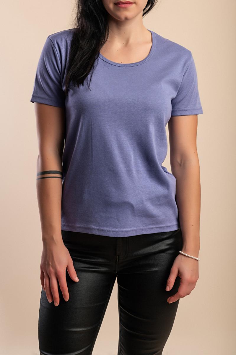 Cotton T-shirt with round neckline