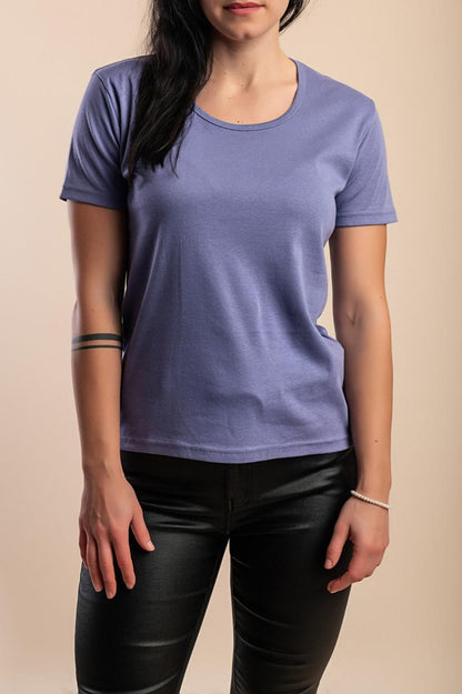 Cotton T-shirt with round neckline