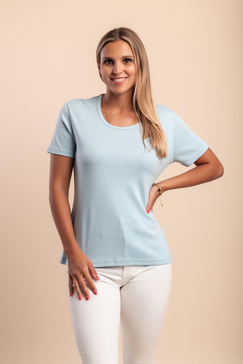 Cotton T-shirt with round neck