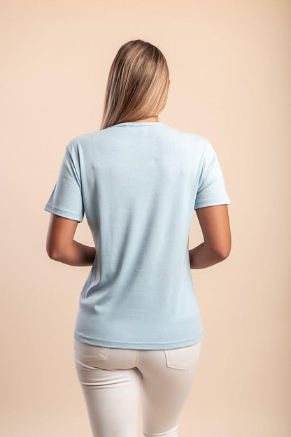 Cotton T-shirt with round neck