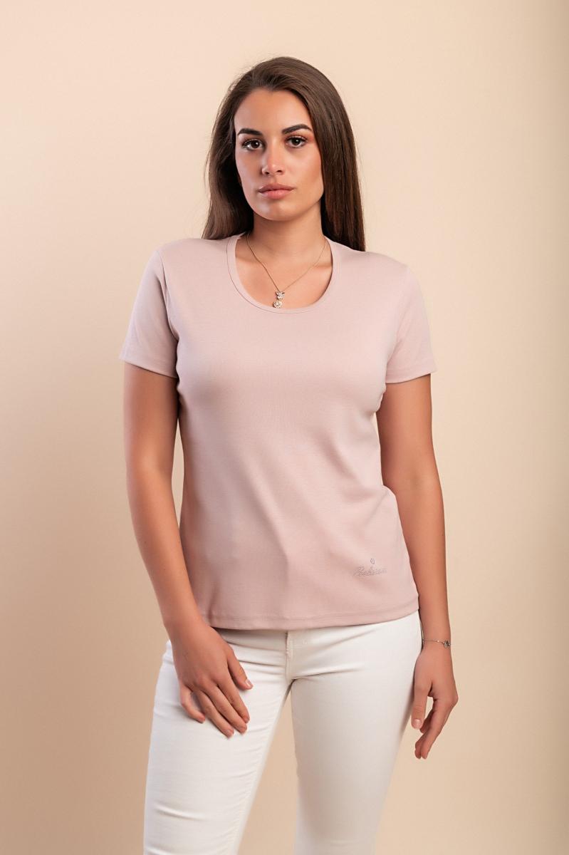 Cotton T-shirt with round neck