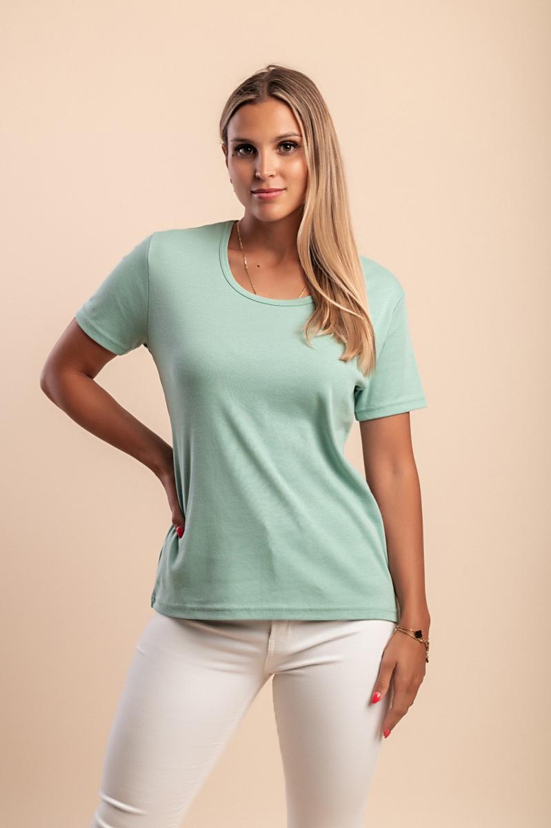 Cotton T-shirt with round neck