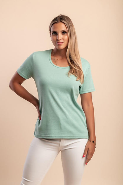 Cotton T-shirt with round neck