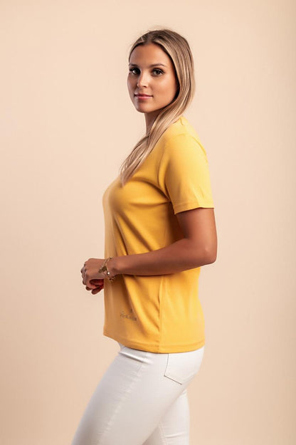Cotton T-shirt with round neck