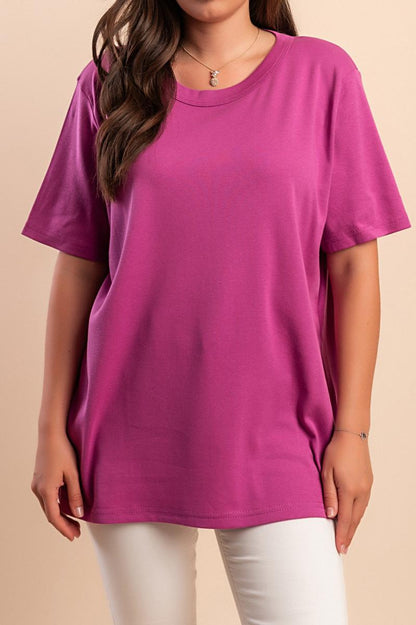 Baumwoll-T-Shirt mit Rundhalsausschnitt