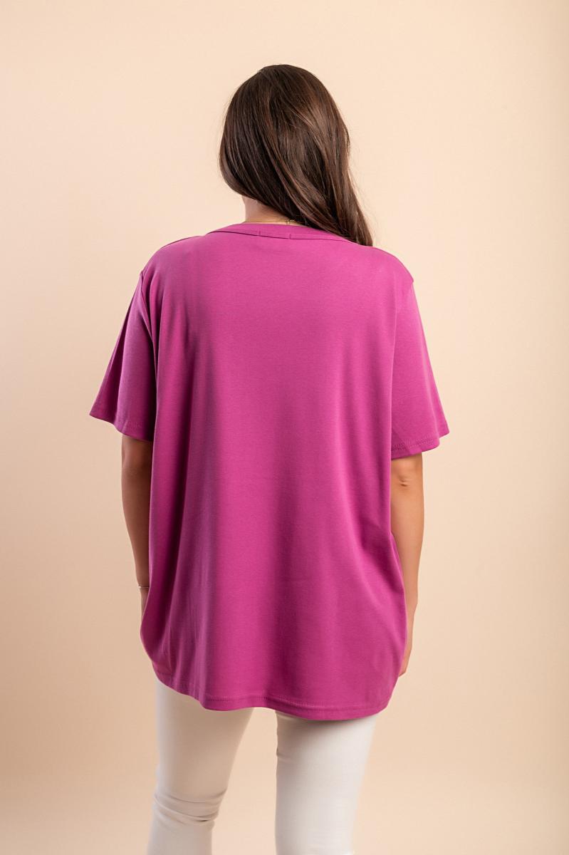 Baumwoll-T-Shirt mit Rundhalsausschnitt