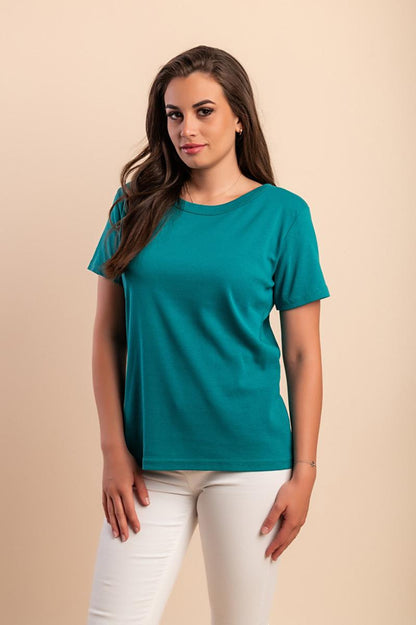 Baumwoll-T-Shirt mit Rundhalsausschnitt