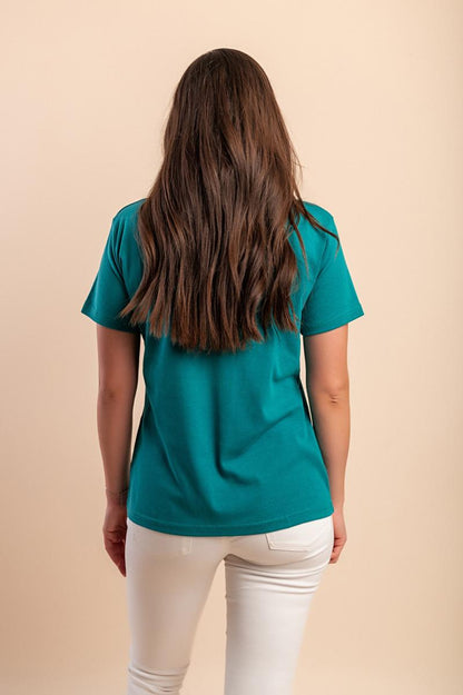 Baumwoll-T-Shirt mit Rundhalsausschnitt