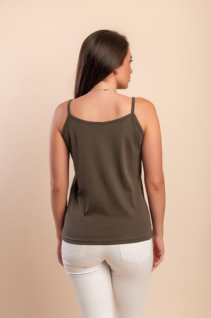 Top in cotone con spalline sottili