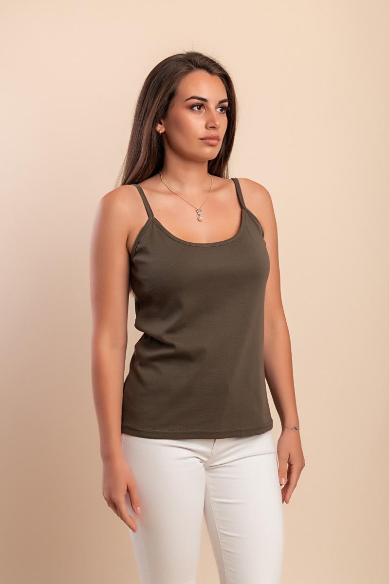 Top in cotone con spalline sottili