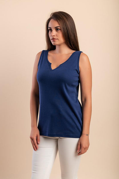 Camisola sem mangas de algodão